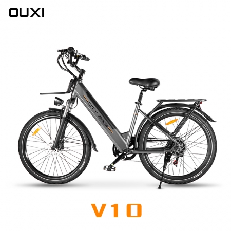OUXI V10 Fast Electric City E-Bike Full Suspension 48v Lithium Battery Power Adults‘ Off-Road Cargo City Tire US Warehouse OEM