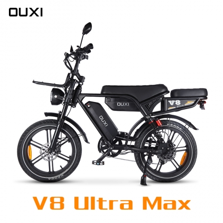 OUXI V8 Ultra Max 1000w 48v 30ah Dual Batteries Full Suspension Fat Ebike Electric Mountain Fat Tire Bikes Adults
